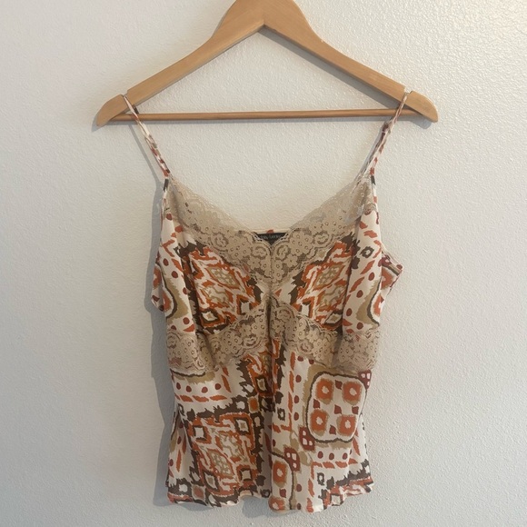 Daisy Fuentes Y2K Silk Lined Lace Camisole Babydoll Strappy Tank Top Size Large - Picture 3 of 10